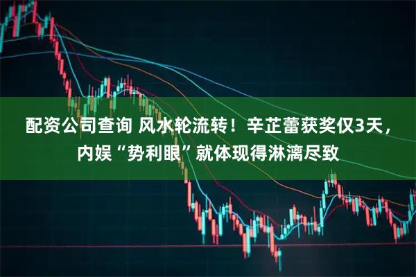 配资公司查询 风水轮流转！辛芷蕾获奖仅3天，内娱“势利眼”就体现得淋漓尽致